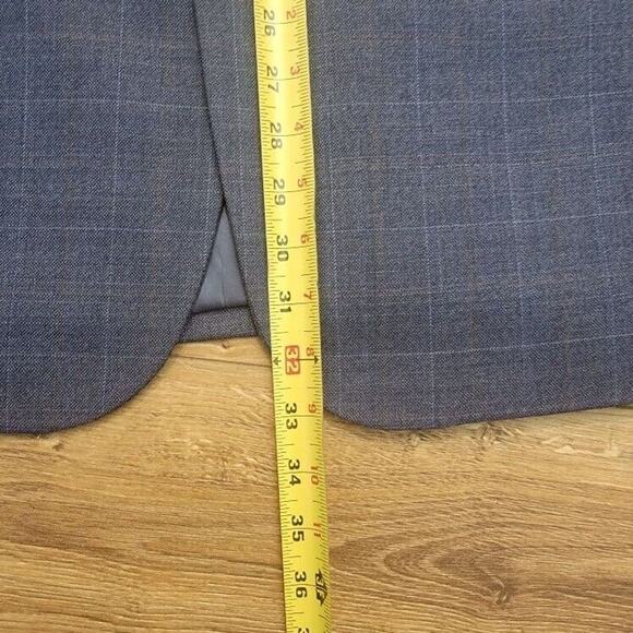 Joseph & Feiss Wool Blazer Sportcoat 42R Men's Plaid Blue Two Button - Picture 12 of 12